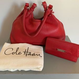 Cole Hann handbag and wallet with storage bag.